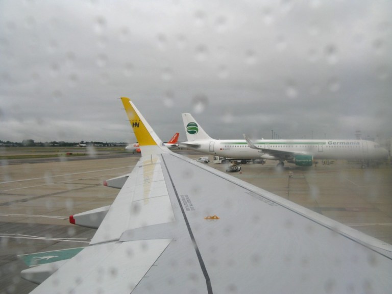 rainy airport