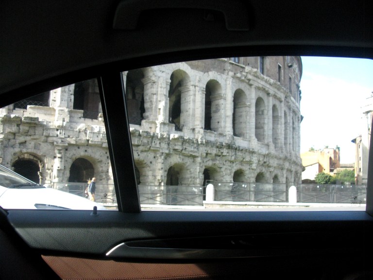 Teatro Marcello from car