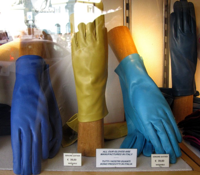 Blue gloves