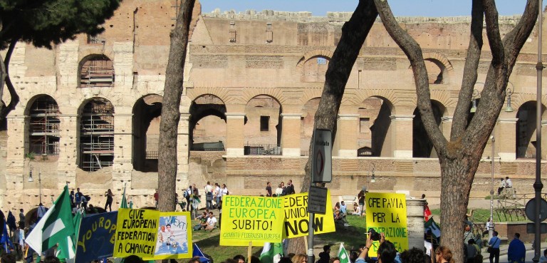colosseum protesters crop